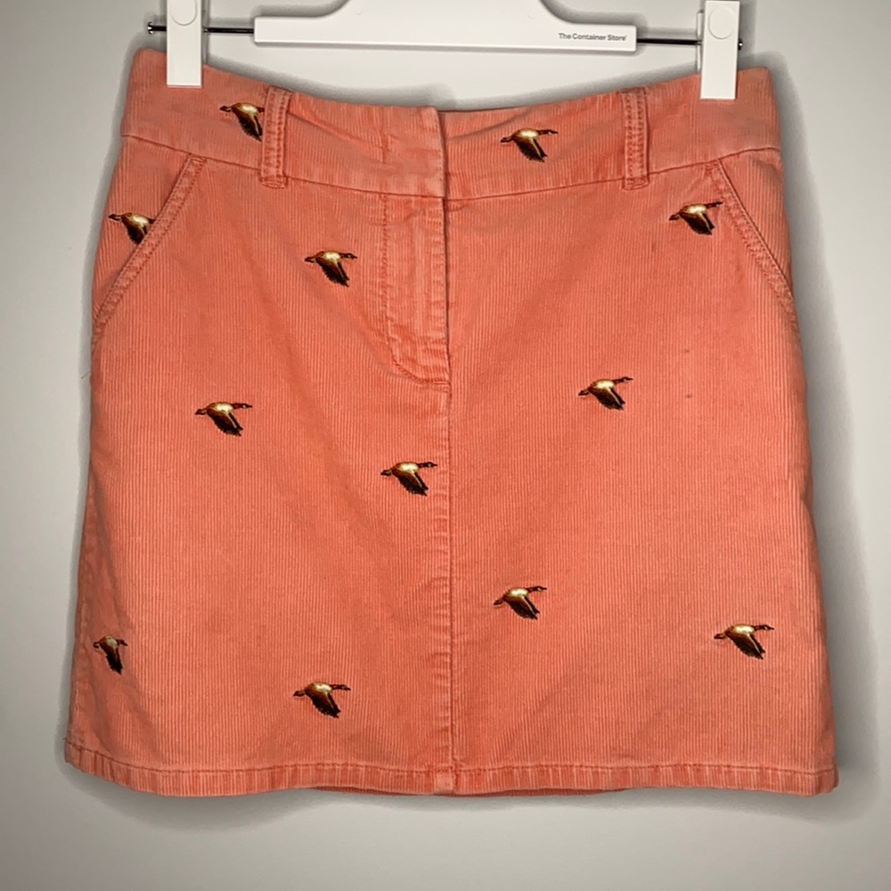 J. Crew corduroy skirt size 0 with embroidered ducks